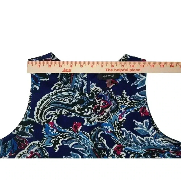 Nine West Womens Mini Dress Multicolor Round Neck Sleeveless Back Zip 10 - Picture 3 of 10